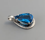 Swiss Blue Topaz Sterling Silver Pendant