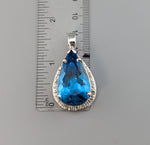 Swiss Blue Topaz Sterling Silver Pendant