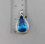 Swiss Blue Topaz Sterling Silver Pendant