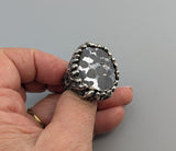 Pallasite, Sterling Silver Large Ring