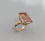 Morganite 14kt Gold Ring with Diamonds