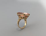 Morganite 14kt Gold Ring with Diamonds