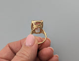 Morganite 14kt Gold Ring with Diamonds