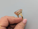 Morganite 14kt Gold Ring with Diamonds