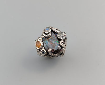 Yowah Boulder Opal Sterling Silver Octopus Ring