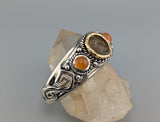 Ancient Bronze Coin, AE 20, Apollo, Sterling Silver and 14kt Gold Bracelet
