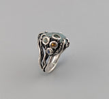Natural Surface Aquamarine, Sterling Silver Ring