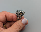 Natural Surface Aquamarine, Sterling Silver Ring