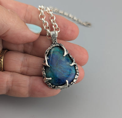 Shattuckite Sterling Silver Pendant