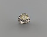 Fancy Cut Citrine Sterling Silver Lacy Band Ring