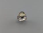 Fancy Cut Citrine Sterling Silver Lacy Band Ring