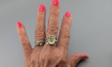 Fancy Cut Citrine Sterling Silver Lacy Band Ring