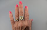 Fancy Cut Citrine Sterling Silver Lacy Band Ring