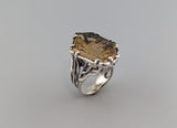 Fancy Cut Citrine Sterling Silver Ring