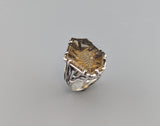 Fancy Cut Citrine Sterling Silver Ring