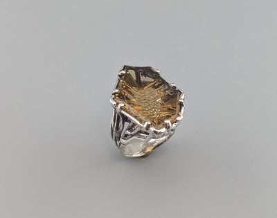 Fancy Cut Citrine Sterling Silver Ring