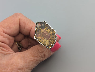 Fancy Cut Citrine Sterling Silver Ring