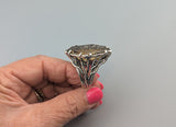 Fancy Cut Citrine Sterling Silver Ring