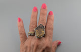 Fancy Cut Citrine Sterling Silver Ring