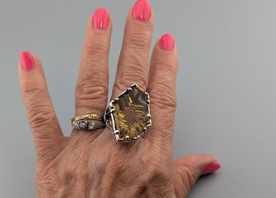 Fancy Cut Citrine Sterling Silver Ring
