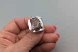 Fancy Cut Ametrine Sterling Silver Wide Band Ring