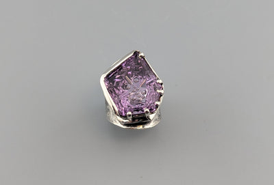 Large Fancy Cut Ametrine Sterling Silver Wide Band Ring