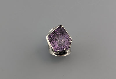 Large Fancy Cut Ametrine Sterling Silver Wide Band Ring
