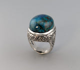 Large Shattuckite Sterling Silver Ring