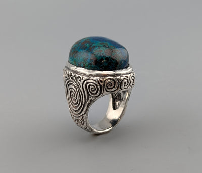 Large Shattuckite Sterling Silver Ring