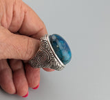 Large Shattuckite Sterling Silver Ring