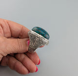 Large Shattuckite Sterling Silver Ring