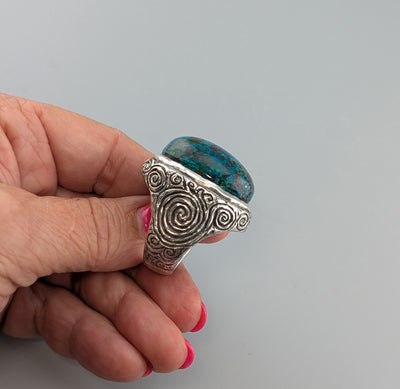 Large Shattuckite Sterling Silver Ring