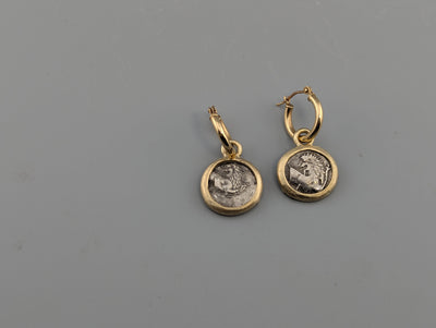 Cheronesos Lion AR Hemidrachms in 14kt Gold Earrings