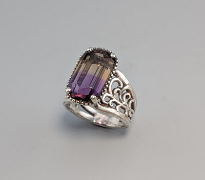 Fine Ametrine, Sterling Silver Lacy Ring