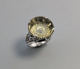 Fantasy Cut Citrine, Sterling Silver Ring