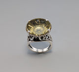 Fantasy Cut Citrine, Sterling Silver Ring