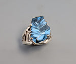 Bernd Munsteiner cut Blue Topaz, Sterling SilverRing