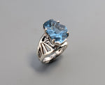 Bernd Munsteiner cut Blue Topaz, Sterling SilverRing