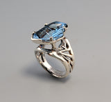 Bernd Munsteiner cut Blue Topaz, Sterling SilverRing