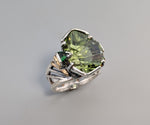 Bernd Munsteiner cut Tourmaline, Sterling Silver and 14kt Gold Ring