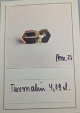 Bernd Munsteiner cut Bi-Color Tourmaline, 14/18kt gold ring with Diamonds