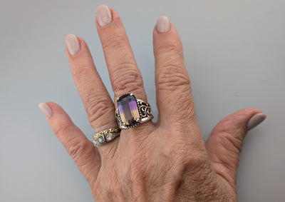 Fine Ametrine, Sterling Silver Lacy Ring