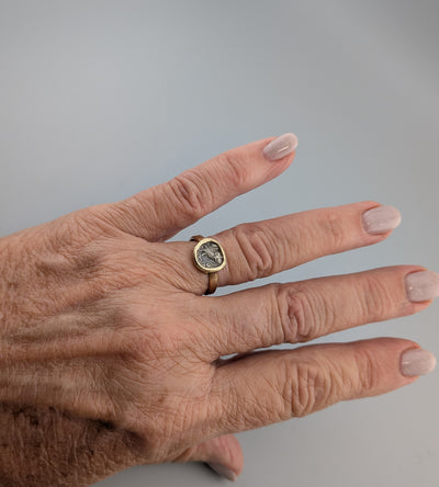 Owl, AR Obol, 14kt Gold Ring