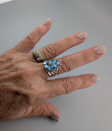 Bernd Munsteiner cut Blue Topaz, Sterling SilverRing