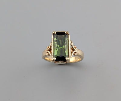 Green Tourmaline, 14kt Gold Ring