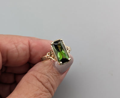Green Tourmaline, 14kt Gold Ring