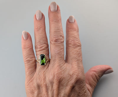 Green Tourmaline, 14kt Gold Ring