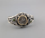 Old Style Athena Owl AR Tetradrachm, Sterling Silver and 14kt Gold Bracelet