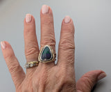 Smoked Ethiopian Opal, Sterling Silver and 14kt Gold Ring