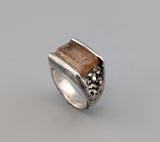 Natural Imperial Topaz Crystal, Sterling Silver Ring